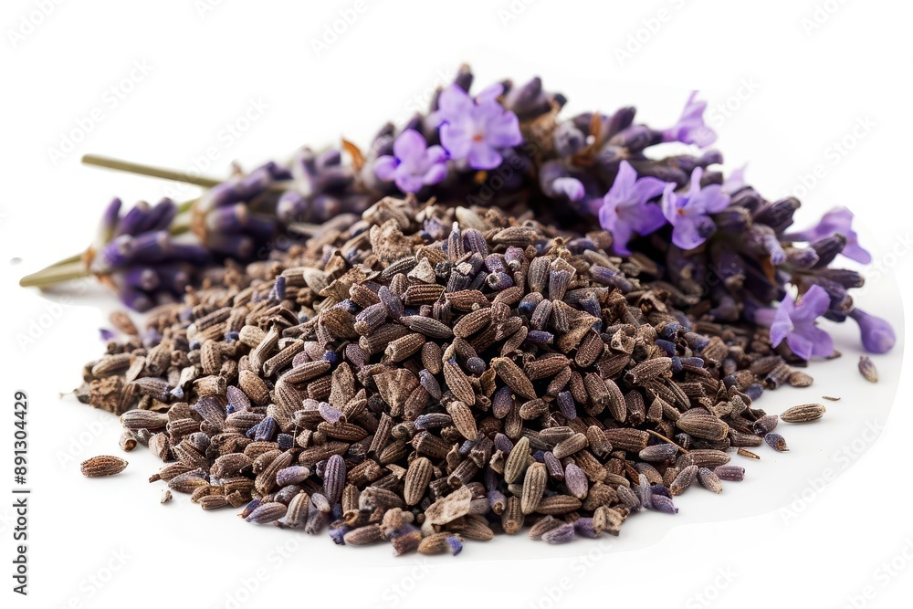 Dried lavender buds with fresh lavender flowers in the background, perfect for aromatherapy, crafts, or decoration. Dried lavender buds with fresh lavender flowers in the background, perfect for aromatherapy, crafts, or decoration.