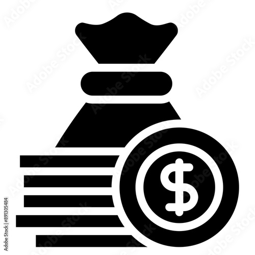  Bag Money Glyph Icon