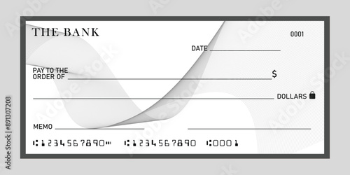 Blank bank check template