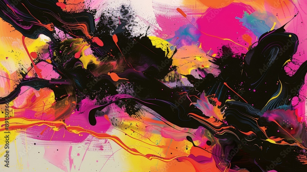 Vibrant Abstract Art with Bold Colors and Dynamic Brush Strokes Vibrant Abstract Art with Bold Colors and Dynamic Brush Strokes