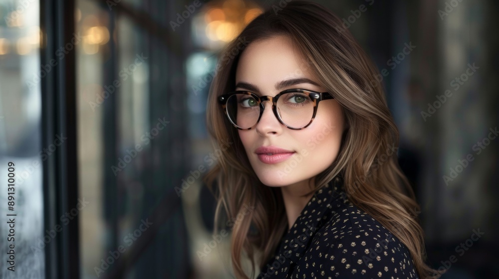 © CYBERPINK - A woman wearing glasses and a black dress