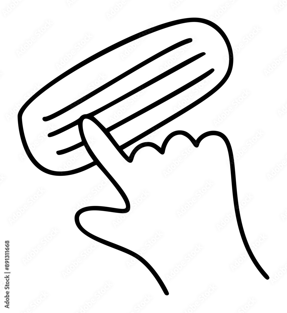 Vector doodle clay or plasticine and hand of kid. Line art illustration element icon creative time with children. for coloring book, web design. Isolated on white background Vector doodle clay or plasticine and hand of kid. Line art illustration element icon creative time with children. for coloring book, web design. Isolated on white background