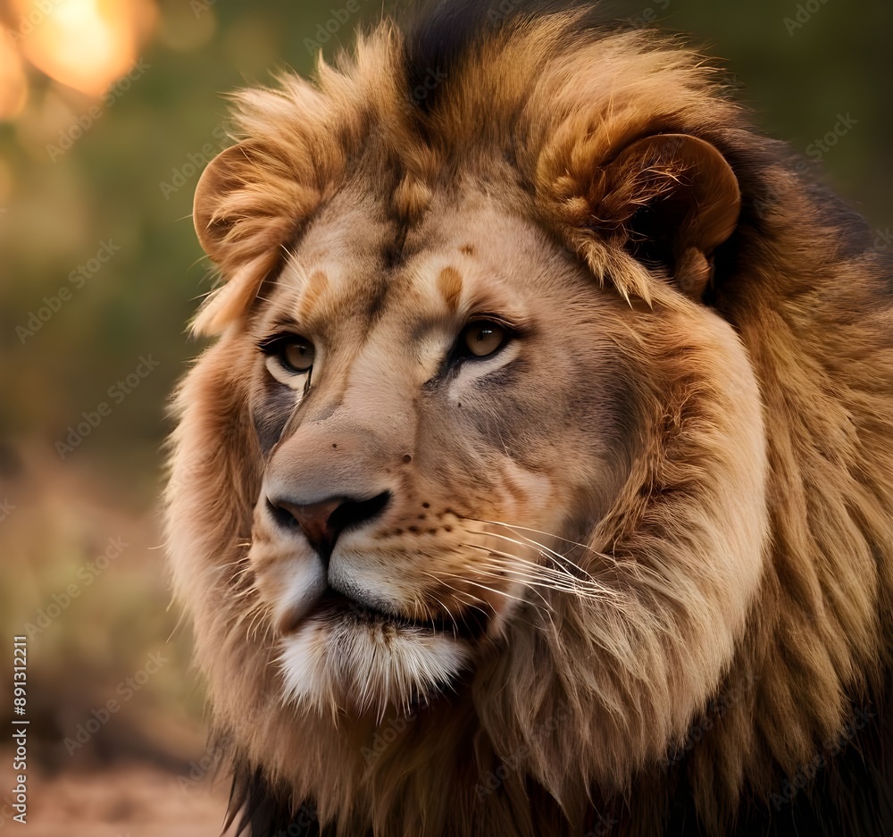 close up of a lion Generated AI close up of a lion Generated AI