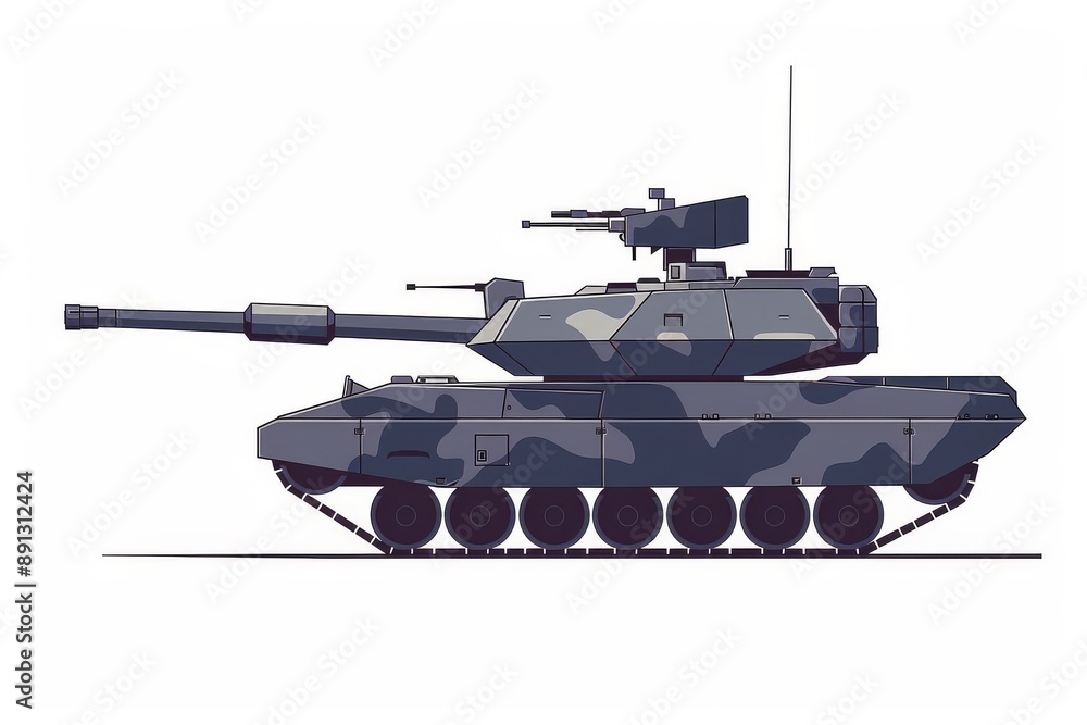 Isolated Drawn Tank Art Web Graphic Icon on White Background Generative Illustration Isolated Drawn Tank Art Web Graphic Icon on White Background Generative Illustration