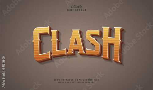 Clash Editable Text Effect Style 3d Gold Vintage Game