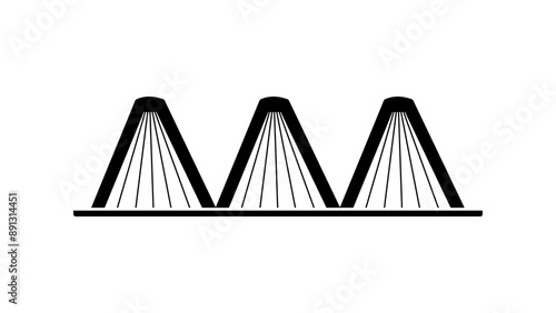 bridge made of books, black isolated silhouette