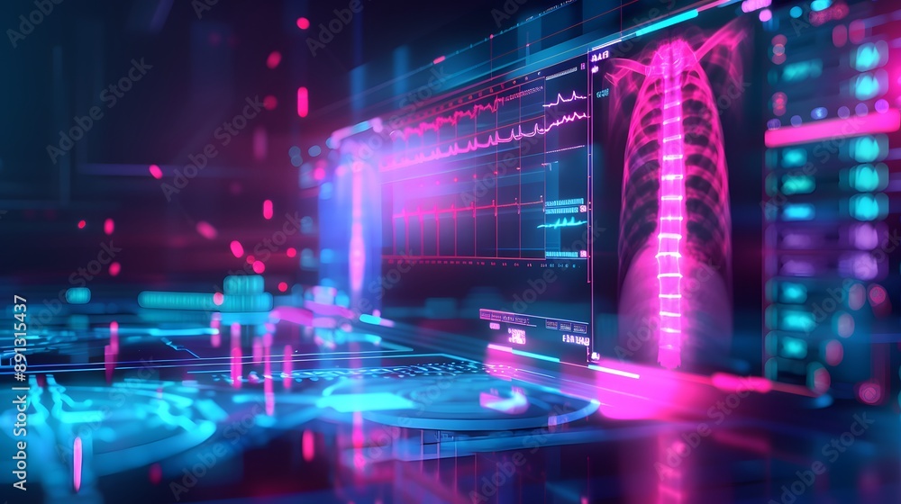 Cybernetic X-Ray Innovation - Futuristic Healthcare Technology in Triadic Colors Cybernetic X-Ray Innovation - Futuristic Healthcare Technology in Triadic Colors