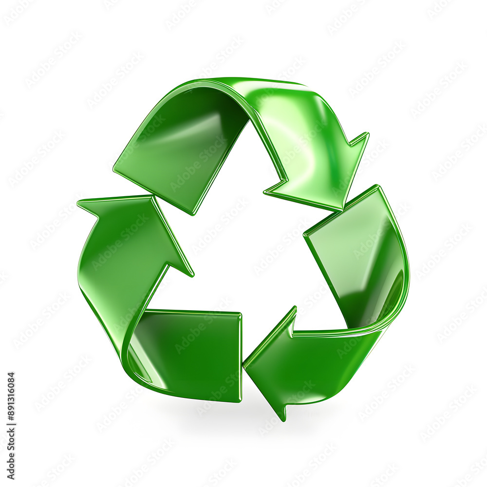 Green recycle icon isolated on white background Green recycle icon isolated on white background