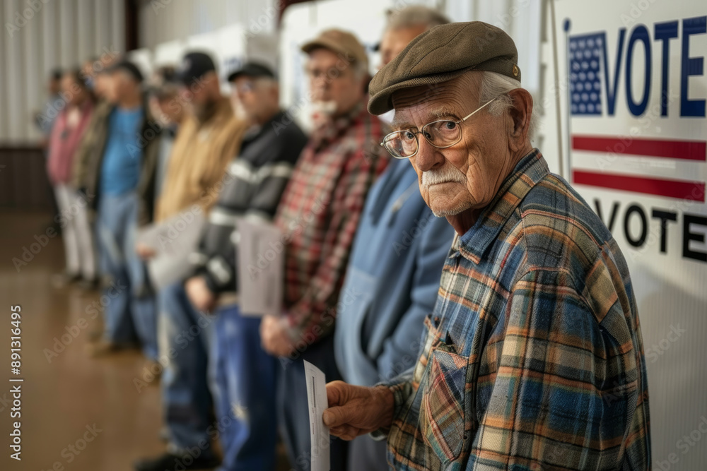 US old man casting his vote US old man casting his vote