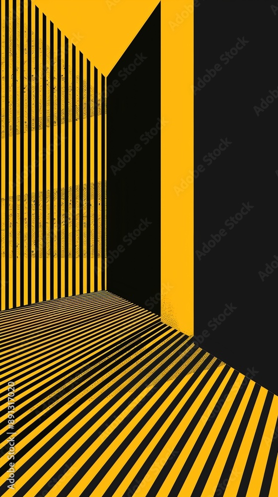 Obraz premium Geometric Yellow Patterns in an Abstract Space