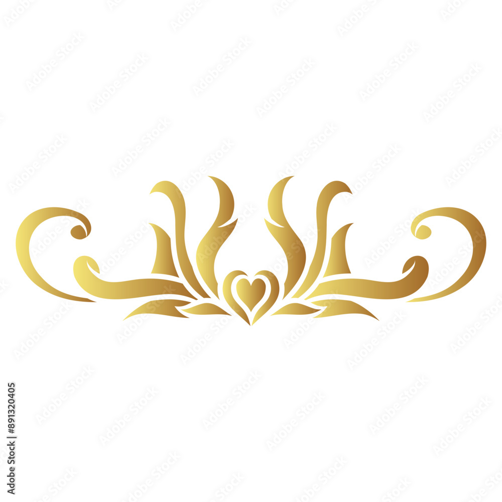 golden floral illustration golden floral illustration