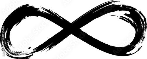 Grunge infinity sign. Symbol freedom eternity or infinity in various contexts. Infinity sign combines deep meaning a unique visual style. Figure 8 with rough edges and texture that imitates wear.