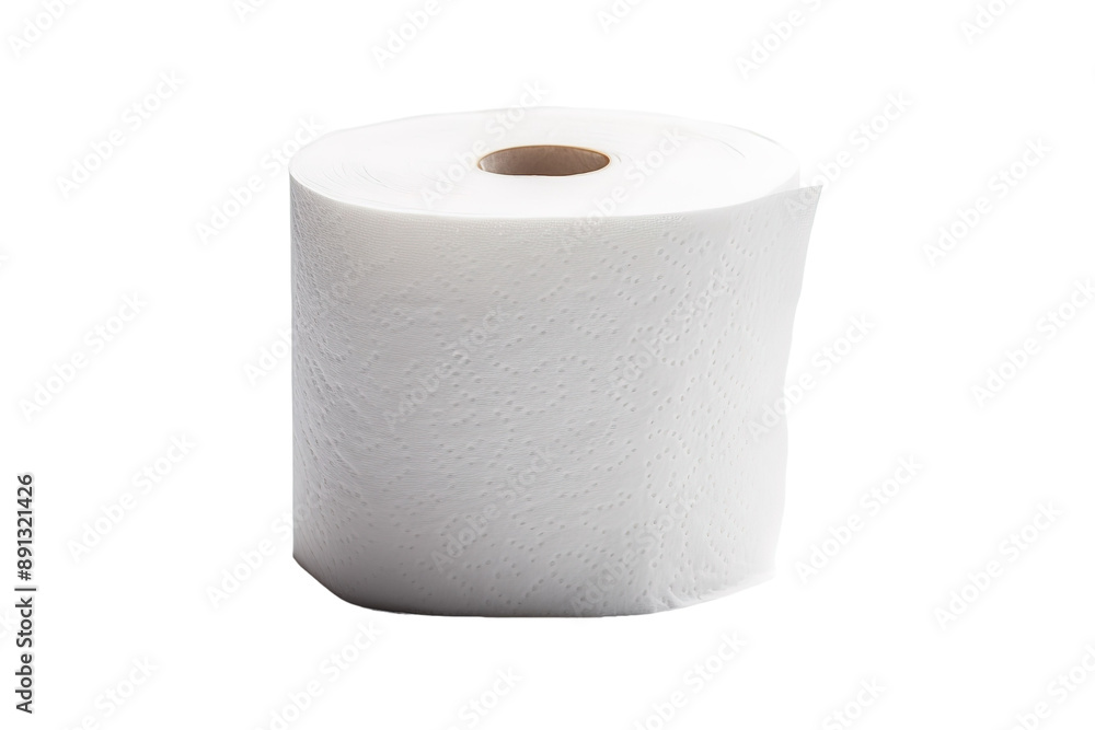 A Pristine Roll of Paper Towels Ready for Use on a Clear PNG or White Background. A Pristine Roll of Paper Towels Ready for Use on a Clear PNG or White Background.