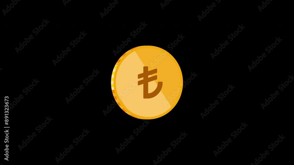 Turkish Lira Coin Illustration Animation Turkish Lira Coin Illustration Animation