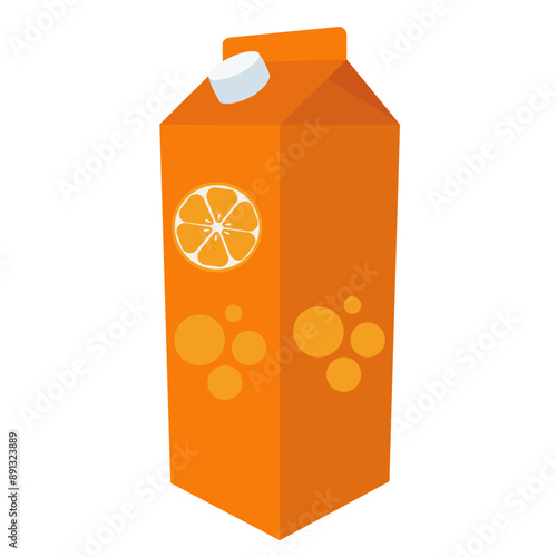 Carton Box with Orange Juice, Orange juice box package