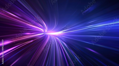 Abstract Light Trails in Purple and Blue