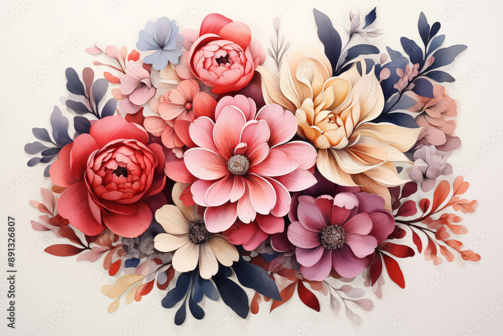 Beautifully Crafted Paper Flowers in a Vibrant and Lively Arrangement Beautifully Crafted Paper Flowers in a Vibrant and Lively Arrangement