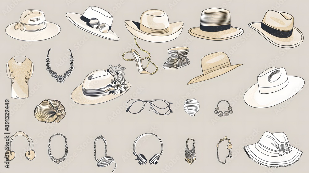 outline illustrations fashion accessories outline illustrations fashion accessories