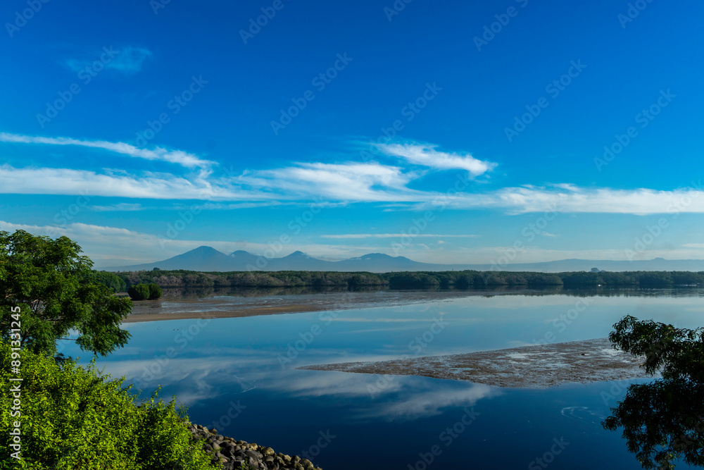 Naklejka premium Beautiful Tropical Serangan Island Bali in the morning