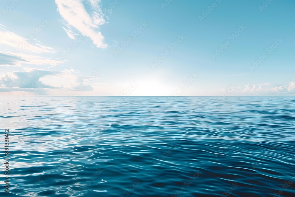 Fototapeta premium Sympathy card with a calm ocean scene a blank space at the bottom for a message