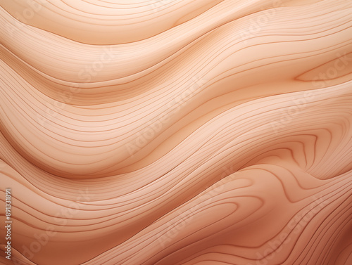 Beige plywood background. Smooth curly abstract material. Natural texture. Photo generated by Ai technology