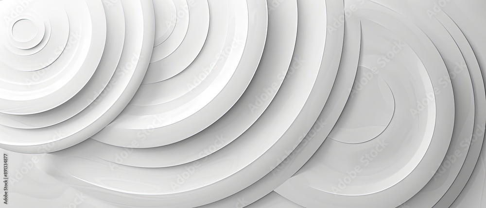 Obraz premium Isolated circular patterns with gradient shading creating a minimalist abstract design on a white background