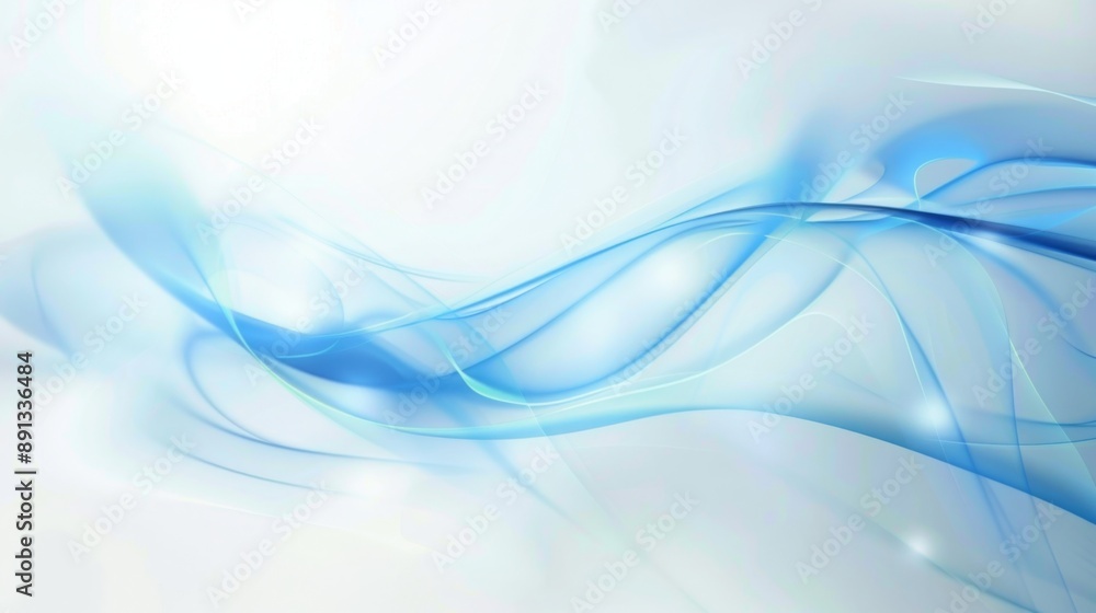 Obraz premium Blue Tech Luminescence: 1080P High Precision Curve Light Effect Background with Simple and Elegant Design, Ideal for Graphic Design and Technology-Themed Presentations