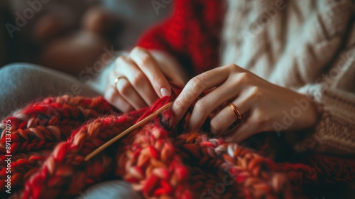 The Knitting Hands Closeup photo