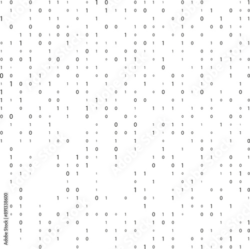 Binary code matrix. The background on the screen consists of the numbers 0 and 1. Binary code matrix is a symbol of digital information and cyberspace. Matrix background. Computer and technology.