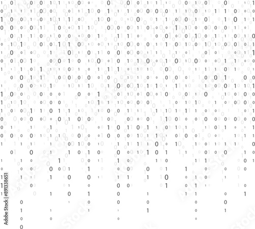 Binary code matrix. The background on the screen consists of the numbers 0 and 1. Binary code matrix is a symbol of digital information and cyberspace. Matrix background. Computer and technology.