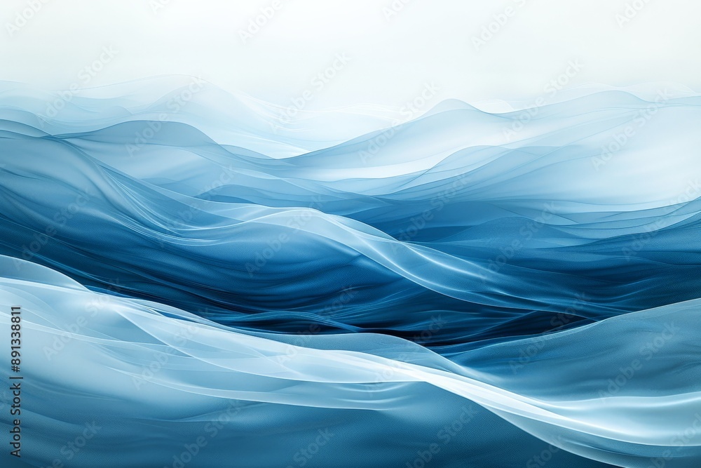 This image features smooth gradient waves of blue and white in an abstract style, giving a calming and serene feel with fluid motion and elegant curves. This image features smooth gradient waves of blue and white in an abstract style, giving a calming and serene feel with fluid motion and elegant curves.