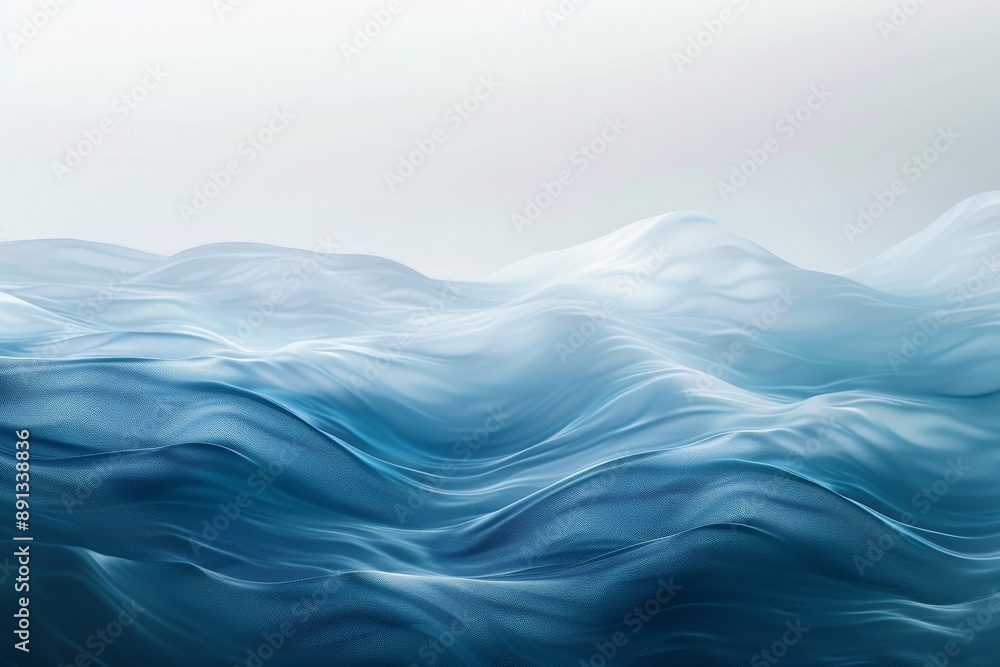 This artwork captures gentle abstract waves in soothing blue and white tones, evoking a sense of calm and tranquility with its smooth, flowing lines and soft gradient. This artwork captures gentle abstract waves in soothing blue and white tones, evoking a sense of calm and tranquility with its smooth, flowing lines and soft gradient.