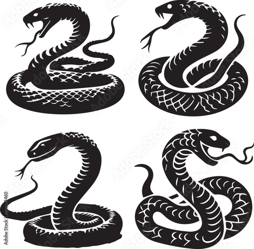 snake silhouette, snake icon, snake vector,  
