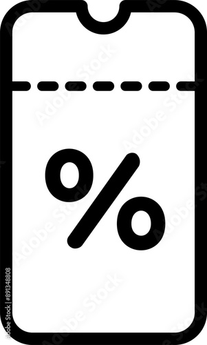 Sale coupon icon flat style black color