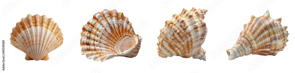 Set of Seashells Isolated on Transparent Background png Set of Seashells Isolated on Transparent Background png