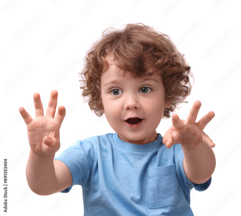 Portrait of emotional little boy on white background Portrait of emotional little boy on white background