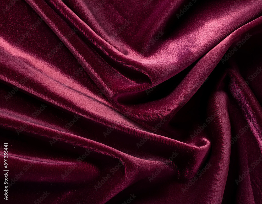 Obraz premium Deep Burgundy Velvet Fabric Texture with a Velvety, Soft Surface