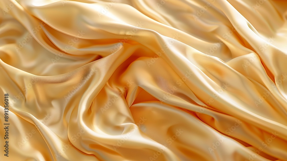 Fototapeta premium Light pale brown and yellow silk satin with a gradient effect. Dusty gold color. An elegant and luxurious golden background with a premium abstract design.