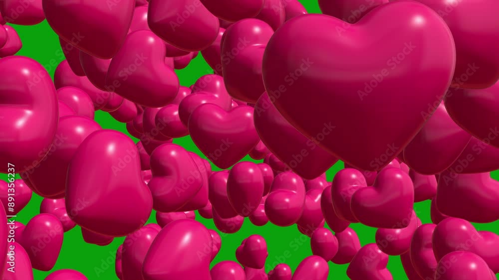 Falling hearts on green screen. Valentine day backdrop. pink clouds, paper cuts style. Concept: valentine's day, mother's day, birthday, holiday, marriage, invitation e-card, love and romantic. Falling hearts on green screen. Valentine day backdrop. pink clouds, paper cuts style. Concept: valentine's day, mother's day, birthday, holiday, marriage, invitation e-card, love and romantic.