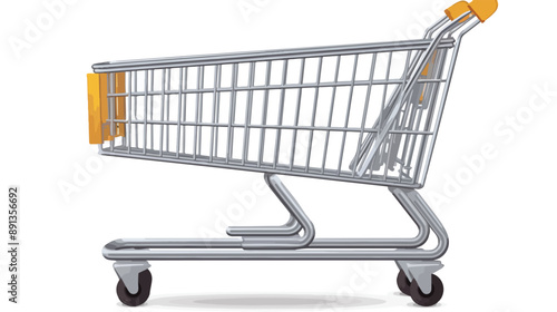 Realistic empty supermarket shopping cart vector