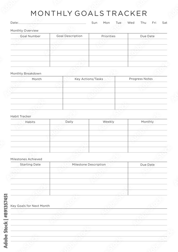 Versatile Generic Planning Pages and Planner Sheets Design Template for daily, weekly, and monthly organization for organizing daily routines and personal goals
Versatile Generic Planning Pages and Planner Sheets Design Template for daily, weekly, and monthly organization for organizing daily routines and personal goals