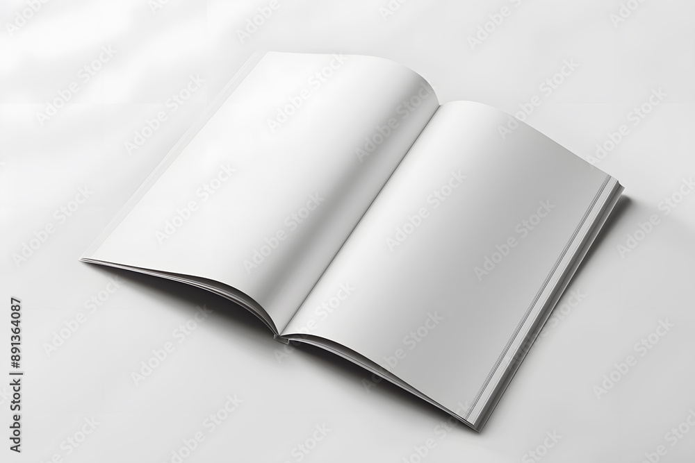 Soft Cover open magazine mockup isolated on white Background Soft Cover open magazine mockup isolated on white Background