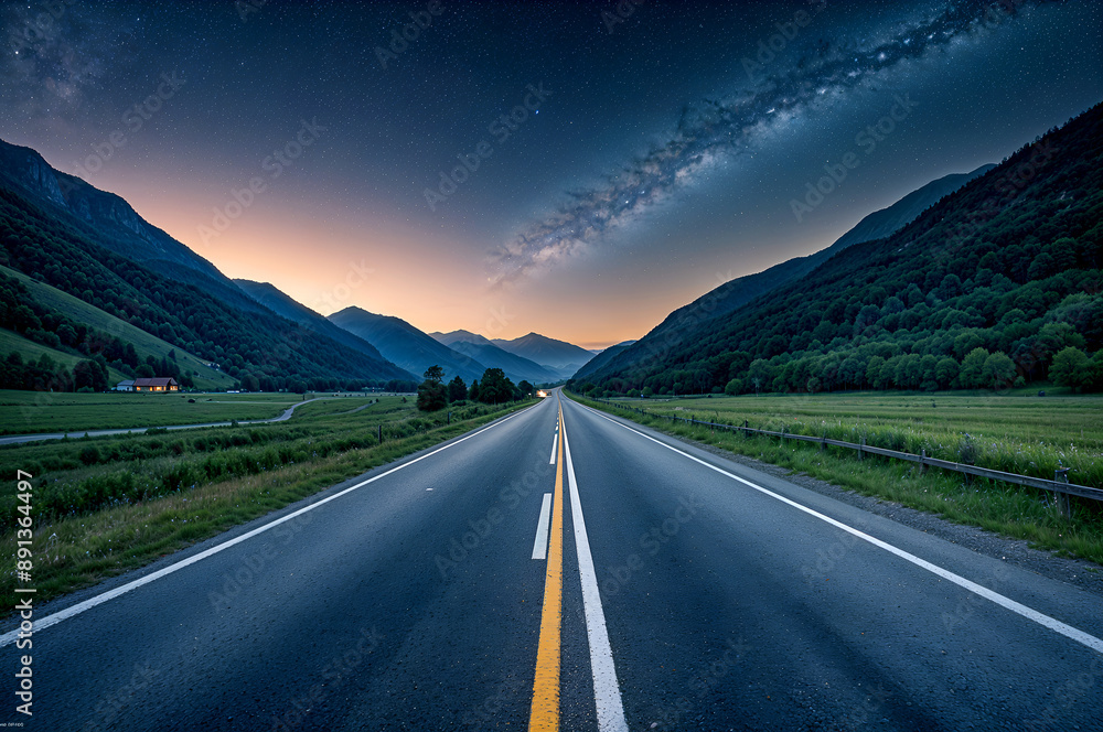 Naklejka premium highway in mountains