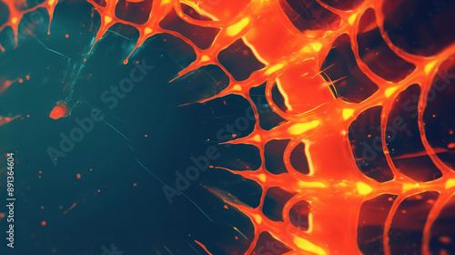 Molten metal texture resembling a fiery bubbling cauldron of liq photo