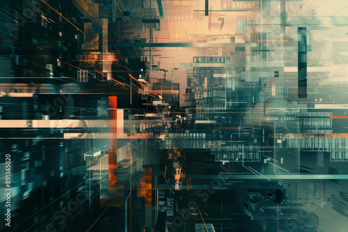 Fototapeta Naklejka Na Ścianę i Meble -  close up horizontal abstract illustration of transparent layered background