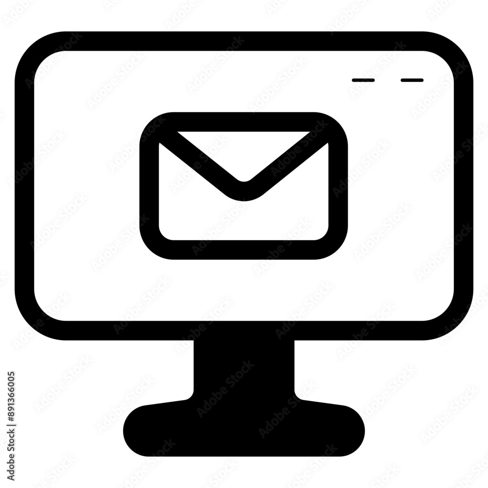 email message on computer screen icon email message on computer screen icon