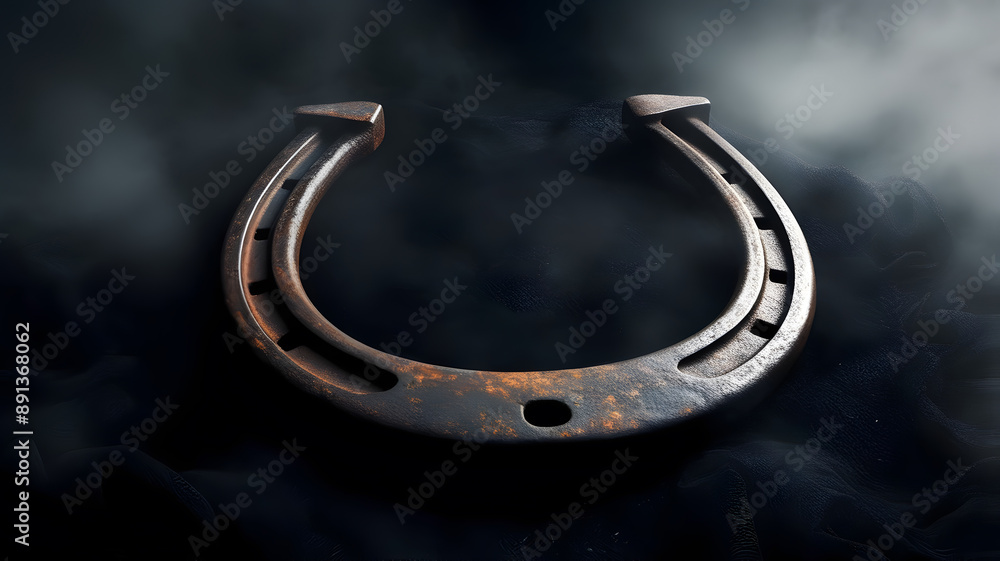 Horseshoe on a black background Horseshoe on a black background