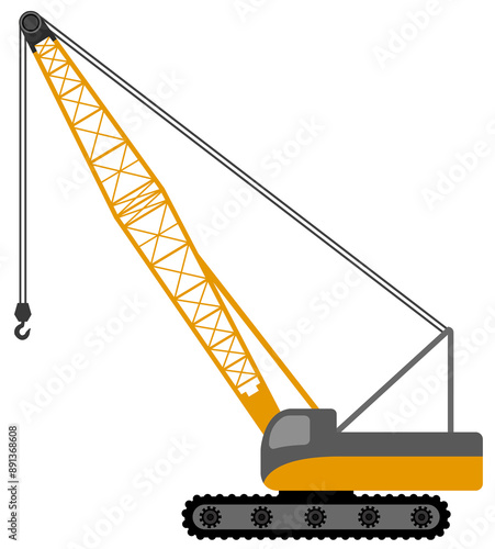 Фотография crawler crane illustration with yellow color