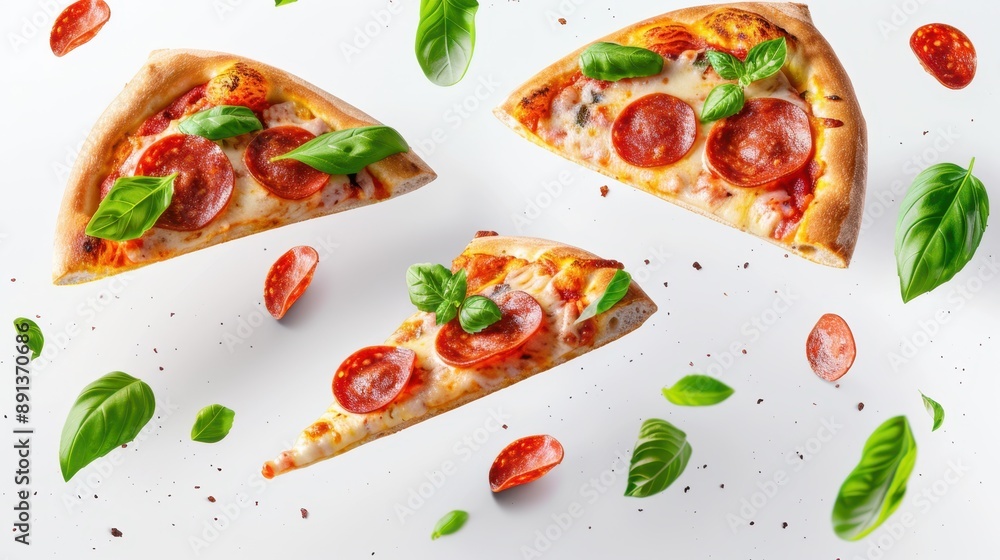 The pepperoni pizza slices The pepperoni pizza slices