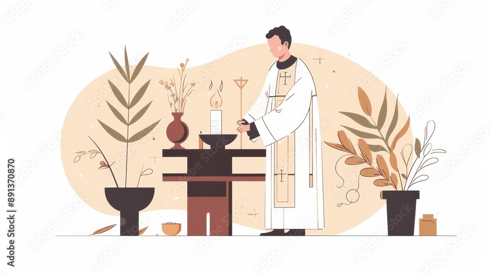 Biblical Illustration of Priestly Duties and Additional Offering Rituals in Leviticus, Ideal for Religious Education and Worship Studies Biblical Illustration of Priestly Duties and Additional Offering Rituals in Leviticus, Ideal for Religious Education and Worship Studies